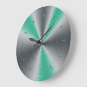 Jungle Green Accents Monochromatic Große Wanduhr (Winkel)