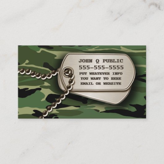 Jungle Green Camouflage Dog Tags (Vorderseite)