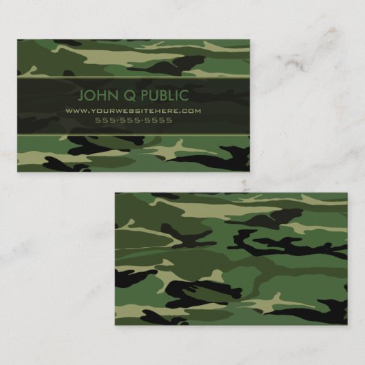 Jungle Green Camouflage Pattern Visitenkarte (Vorne/Hinten)