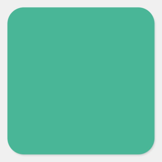 Jungle Green Cool Solid Color Quadratischer Aufkleber (Vorderseite)