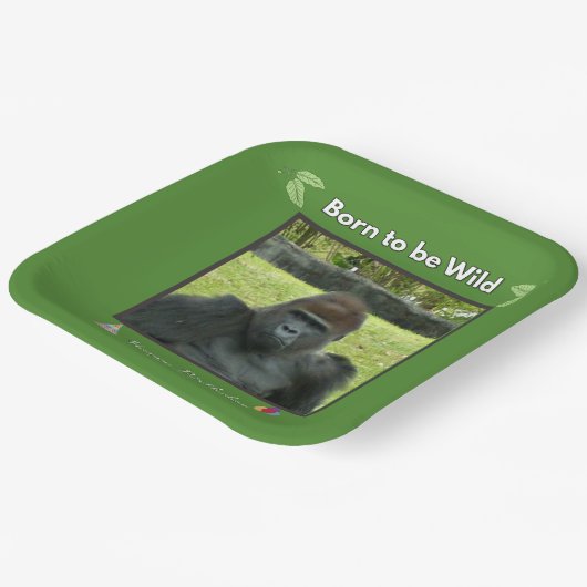 Jungle Green Gorilla Celebration Pappteller (Gewinkelt)