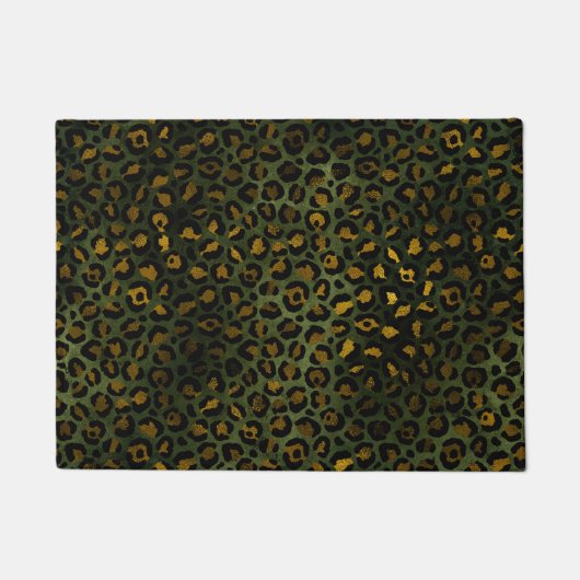 Jungle Green Yellow Cheetah Leopard Muster Fußmatte (Vorderseite)