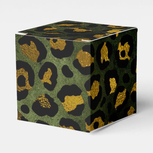 Jungle Green Yellow Cheetah Leopard Muster Geschenkschachtel (Vorderseite)