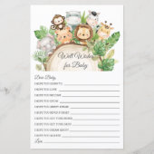 Jungle Greenerity Well will Baby Shower Card (Vorderseite)