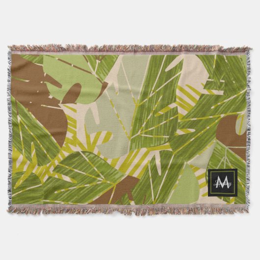 Jungle Greenery Safari Leaf Tropical Hand Drawn Decke (Vorderseite)