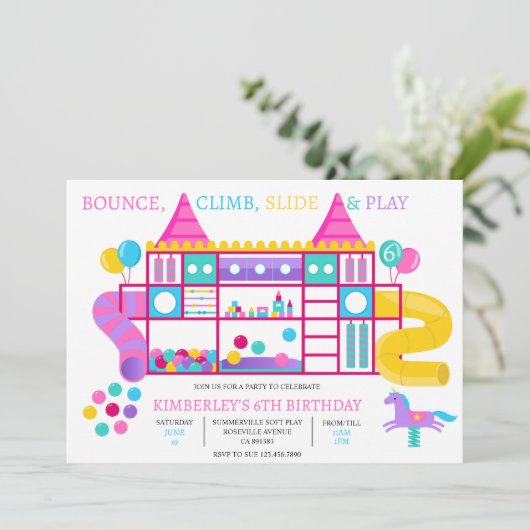 Jungle Gym Geburtstagsparty Einladung (Stehend Vorderseite)