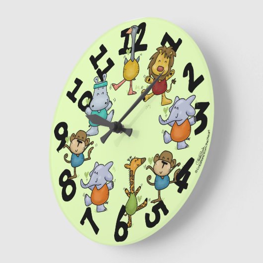 Jungle Gym trainieren Tiere Große Wanduhr (Winkel)