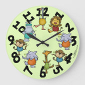 Jungle Gym trainieren Tiere Große Wanduhr (Vorderseite)