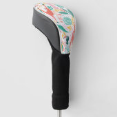 Jungle-Happy-Tiermuster in hellen Farben Golf Headcover (angewinkelt)