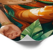 Jungle Harmony: Bengalisches Tiger und Boho Muse Poster (Ecke)