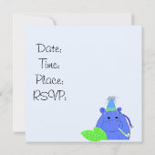 Jungle Hippo Einladung zum Geburtstag (Rückseite)