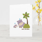 Jungle Hippos Geburtstagskarte Karte (Gelbe Blume)