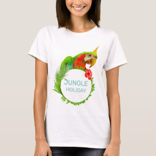 Jungle Holiday & Beautiful Multicolored Macaw Bird T-Shirt