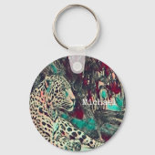 Jungle Jaguar Personalisiert Schlüsselanhänger (Vorderseite)