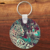 Jungle Jaguar Personalisiert Schlüsselanhänger (Vorderseite)