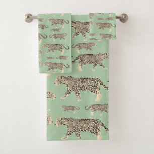 Jungle Jaguar Tiermuster Badhandtuch Set