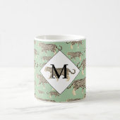 Jungle Jaguar Tiermuster Erstmaliges Monogramm Kaffeetasse (Mittel)