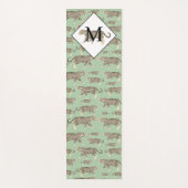 Jungle Jaguar Tiermuster Erstmaliges Monogramm Yogamatte (Vorderseite)