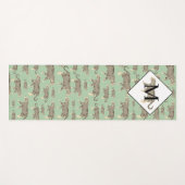 Jungle Jaguar Tiermuster Erstmaliges Monogramm Yogamatte (Vorderseite (Horizontal))