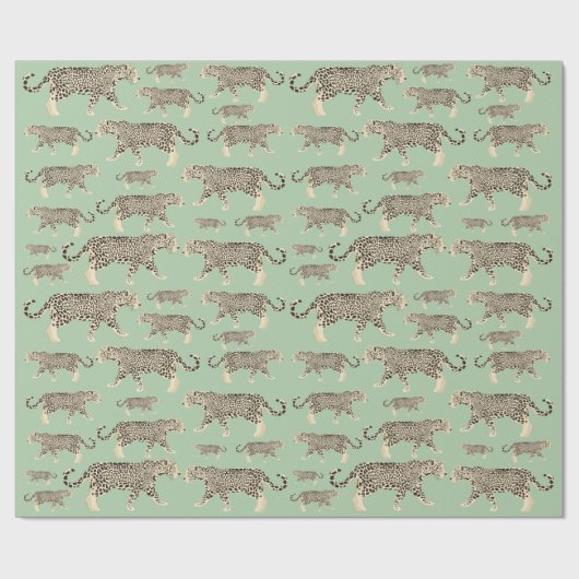 Jungle Jaguar Tiermuster Geschenkpapier (Flach)
