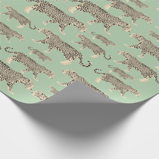 Jungle Jaguar Tiermuster Geschenkpapier (Ecke)