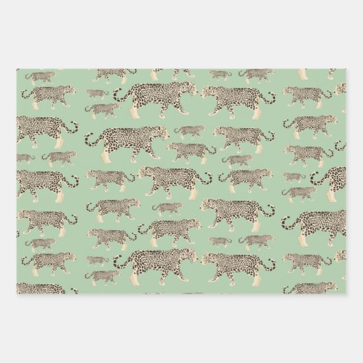Jungle Jaguar Tiermuster Geschenkpapier Set (Vorderseite 2)