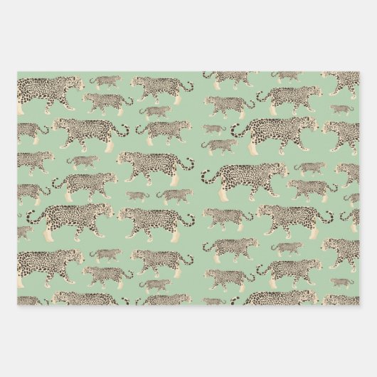 Jungle Jaguar Tiermuster Geschenkpapier Set (Vorderseite)