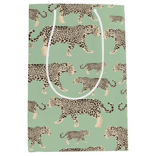 Jungle Jaguar Tiermuster Mittlere Geschenktüte (Vorderseite)