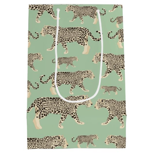 Jungle Jaguar Tiermuster Mittlere Geschenktüte (Rückseite)