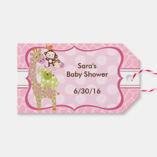 Jungle Jill Animals Stacks Baby Shower Tags Geschenkanhänger