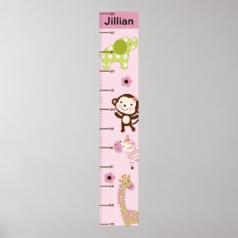 Jungle Jill/Girl Animals Growth Chart Behielt auf  Poster