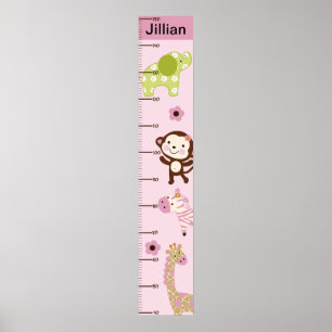 Jungle Jill/Girl Animals Growth Chart Behielt auf  Poster