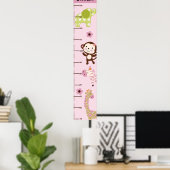 Jungle Jill/Girl Animals Growth Chart Behielt auf Poster (Heimbüro)