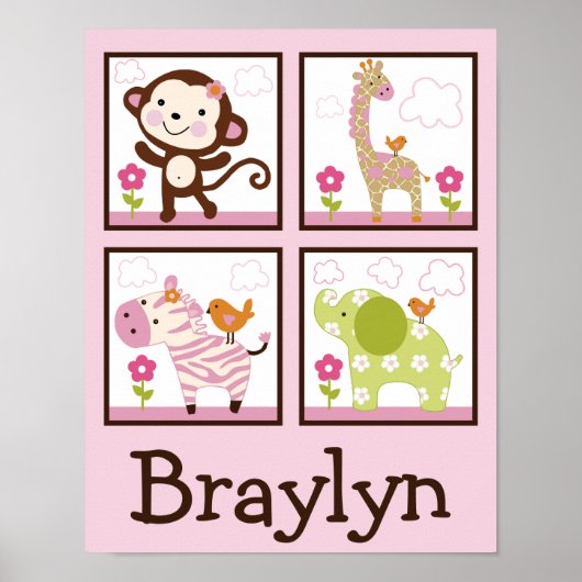 Jungle Jill / Girl Animals Personalisiert Art Post Poster (Vorne)