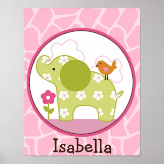 Jungle Jill/Girl Elephant Personalisiert Art Poste Poster
