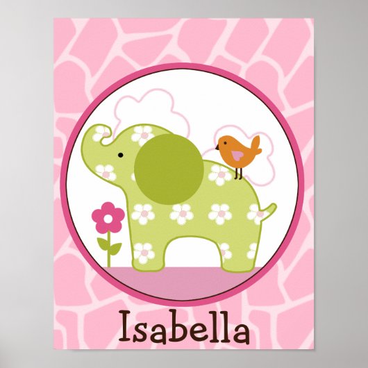 Jungle Jill/Girl Elephant Personalisiert Art Poste Poster (Vorne)
