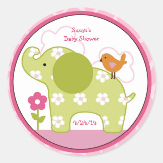 Jungle Jill/Girl Elephant/Stickers/Cupcake Toppers Runder Aufkleber