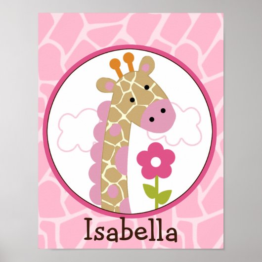 Jungle Jill/Girl Giraffe Personalisiert Art Poster (Vorne)
