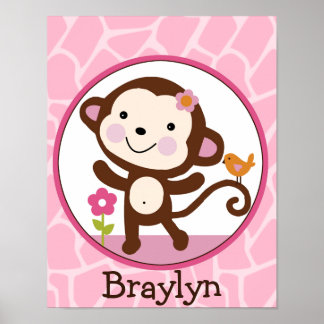 Jungle Jill/Girl Monkey Personalisiert Art Poster
