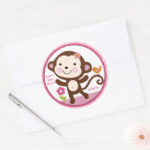 Jungle Jill/Girl Monkey/Stickers/Cupcake Toppers Runder Aufkleber (Umschlag)