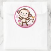 Jungle Jill/Girl Monkey/Stickers/Cupcake Toppers Runder Aufkleber (Tasche)