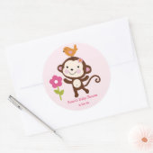 Jungle Jill/Girl Monkey/Stickers/Cupcake Toppers Runder Aufkleber (Umschlag)