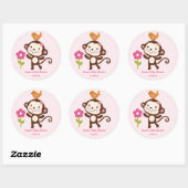Jungle Jill/Girl Monkey/Stickers/Cupcake Toppers Runder Aufkleber (Blatt)