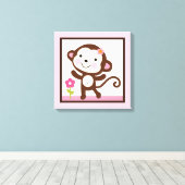 Jungle Jill Monkey Girl Animals Canvas Print Leinwanddruck (Insitu (Holzboden))