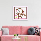 Jungle Jill Monkey Girl Animals Canvas Print Leinwanddruck (Insitu (Wohnzimmer))