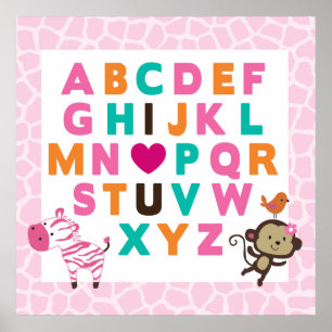 Jungle Jilly Alphabet Wall Print Poster
