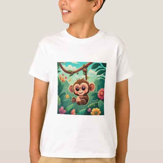"Jungle Joy: Playful Baby Monkey T - Shirt Collect (Vorderseite)
