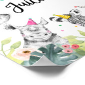 Jungle Juice Safari Tiere Geburtstagsdrink Poster (Ecke)