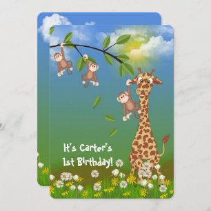 Jungle Juvenile Geburtstagsparty Einladung