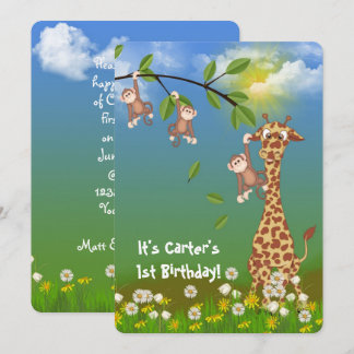 Jungle Juvenile Geburtstagsparty Einladung